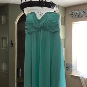 David’s Bridal Tiffany Blue Bridesmaid Dress